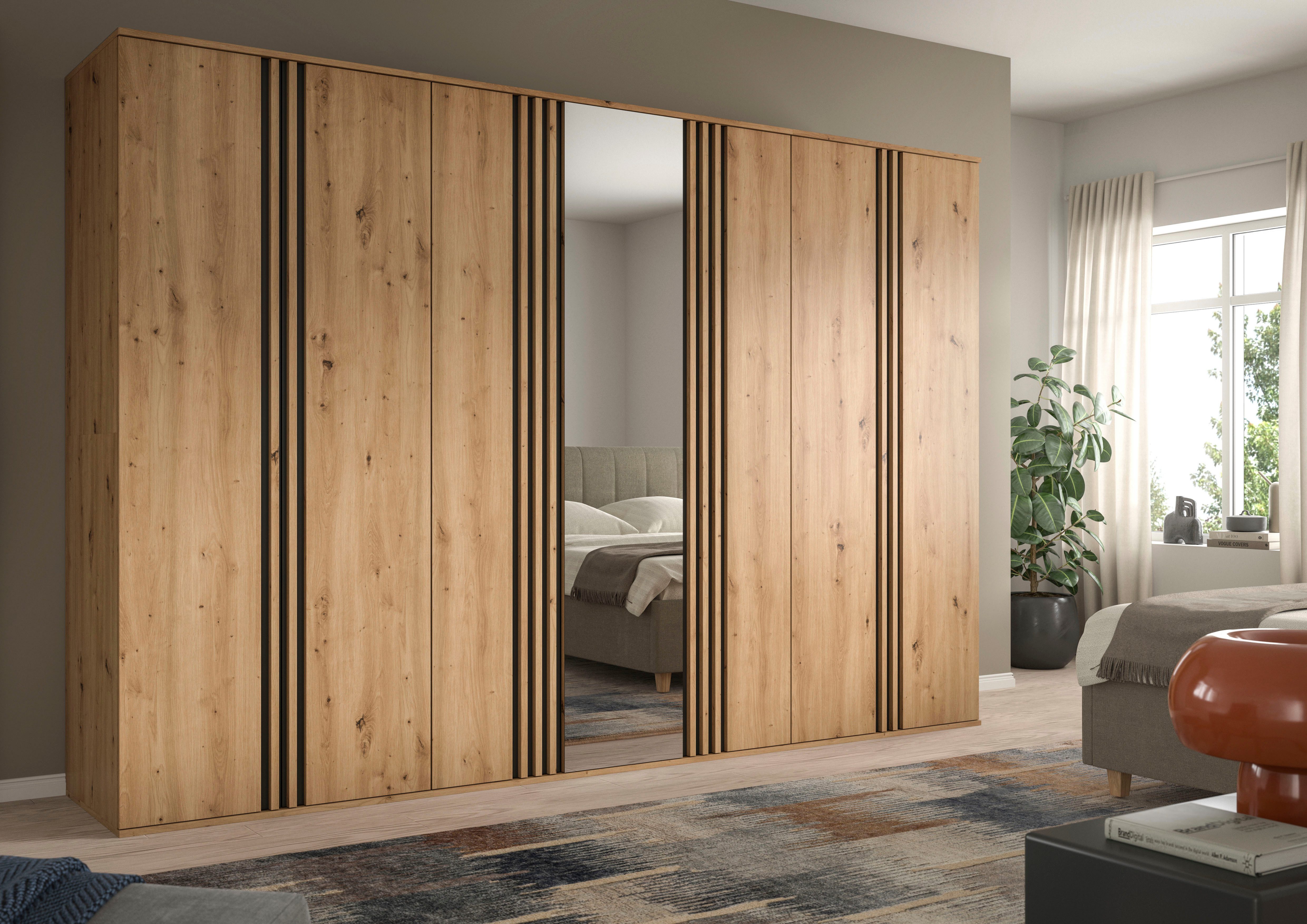 Home affaire Schrank-Set ALVA, Breite 240 cm, Paneeloptik, Schlafzimmerschrank, Kleiderschrank, (wähle den beste Schrank Kombination, individuell platzierbar), Kleiderschrank Kombination best. aus: 3 Schränken (2x 80cm & 1x 160cm)