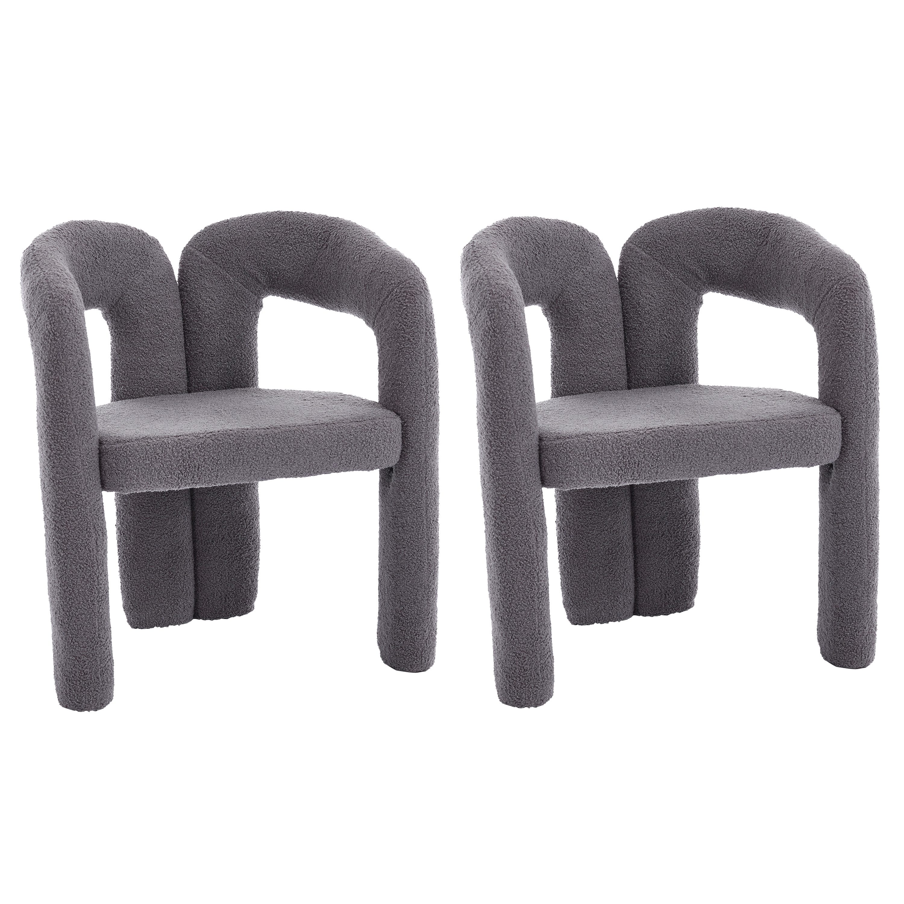 KLAM HOME Esszimmerstuhl Premium Ergonomie-Sessel mit Teddy-Flor mit Armleh günstig online kaufen