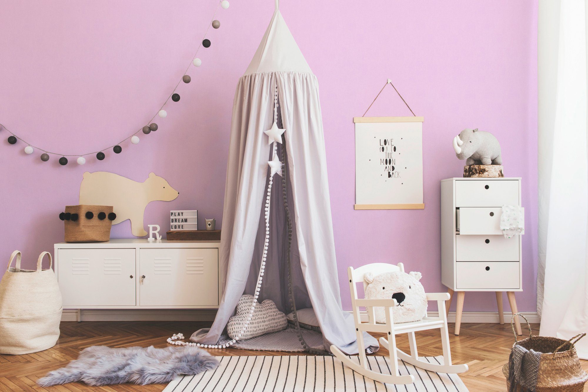 A.S. Création living walls Kinderzimmer Einfarbig glatt, einfarbig, Little Tapete rosa uni, Vliestapete Stars