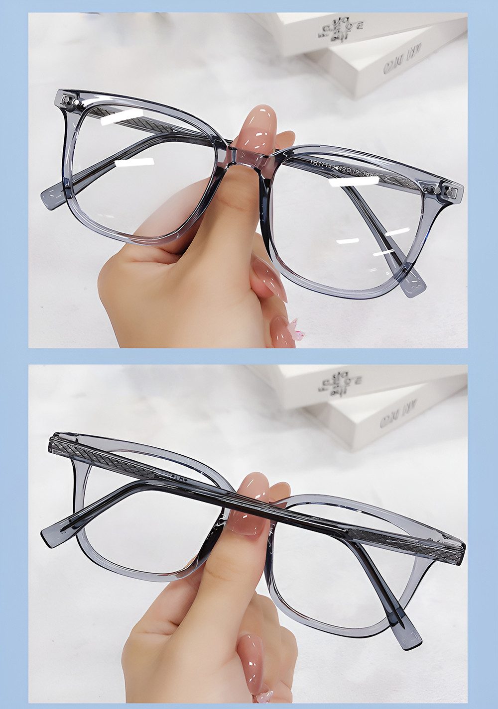 PACIEA Brille Damen Herren Ohne Sehstärke Anti Blaulicht Anti-Müdigkeit Mode