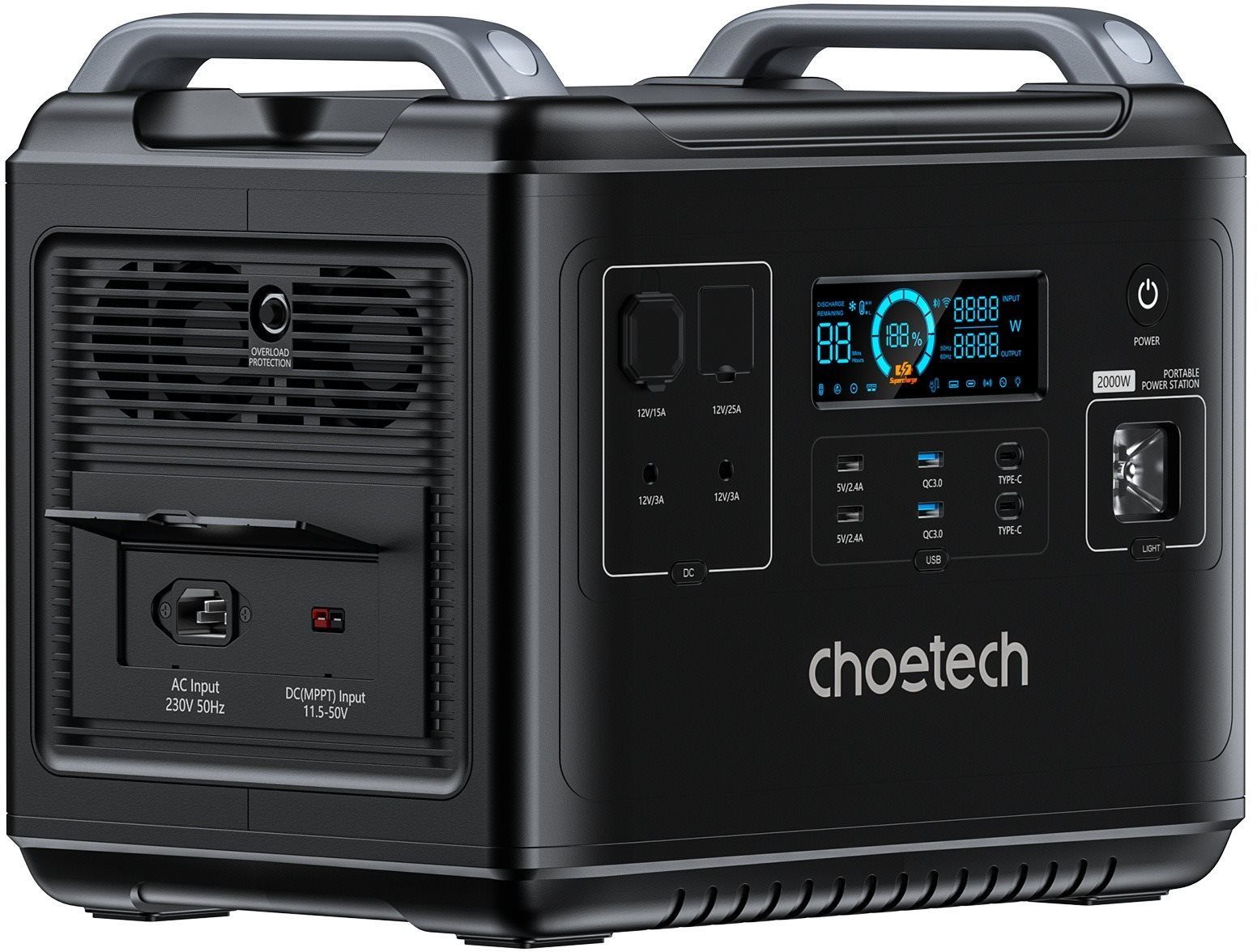 Choetech 2000W / 624.000mAh Portable Power Station Akku-Ladestation