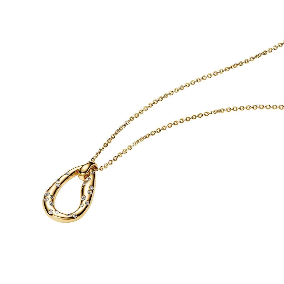 Pandora Kette mit Anhänger 364666C01-45, für Damen-Collier mit Steinen Besetzt Goldfarben