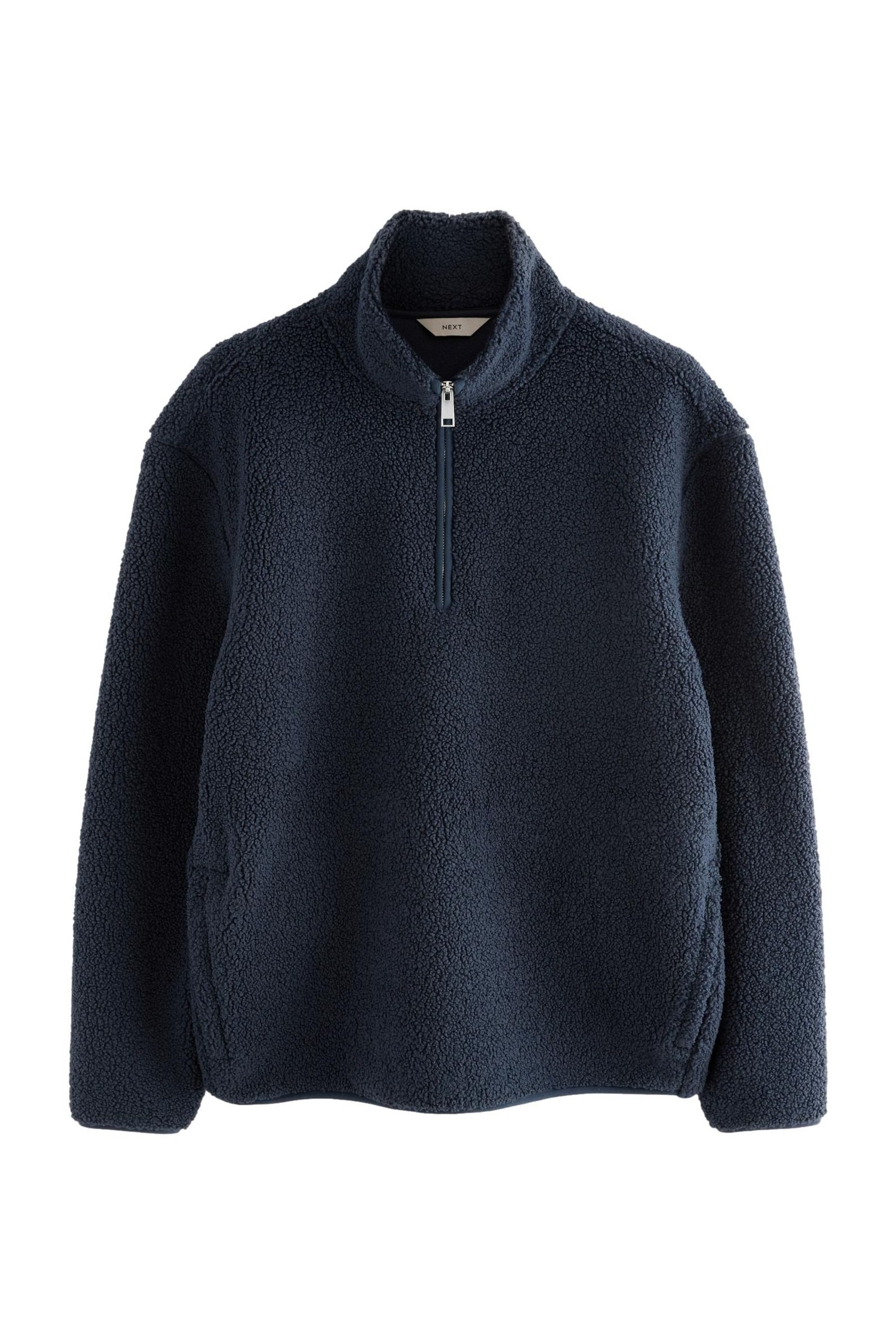 Fleecejacke Borg-Fleece mit 1/4-Reißverschluss, Trichterkragen