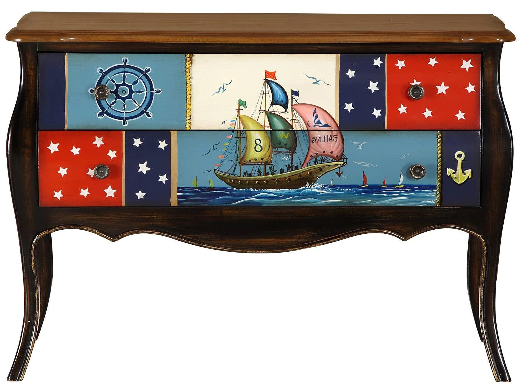 Xlmoebel Schubkastenkommode Antik-Stil Kommode aus edlem Holz mit geräumigen Schubladen (Schubkastenkommode, 1 St., Kommode), Hergestellt in Europa