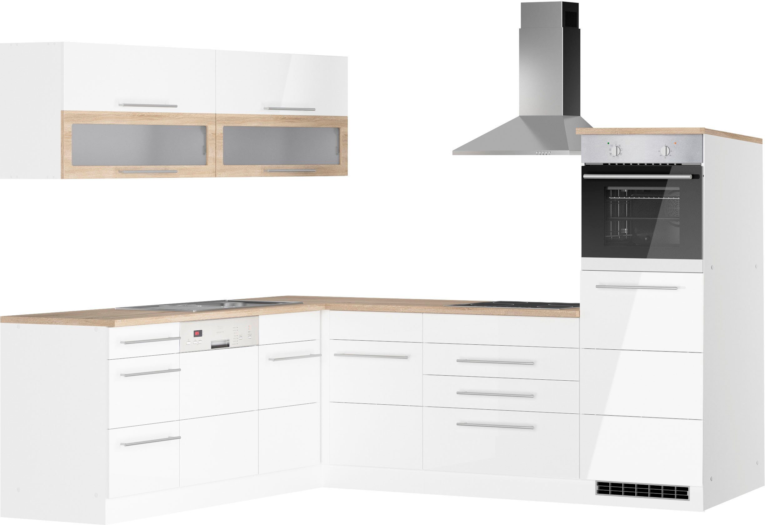 KOCHSTATION Winkelküche KS-Wien, Stellbreite 220 x 250 cm, wahlweise mit E-Geräten