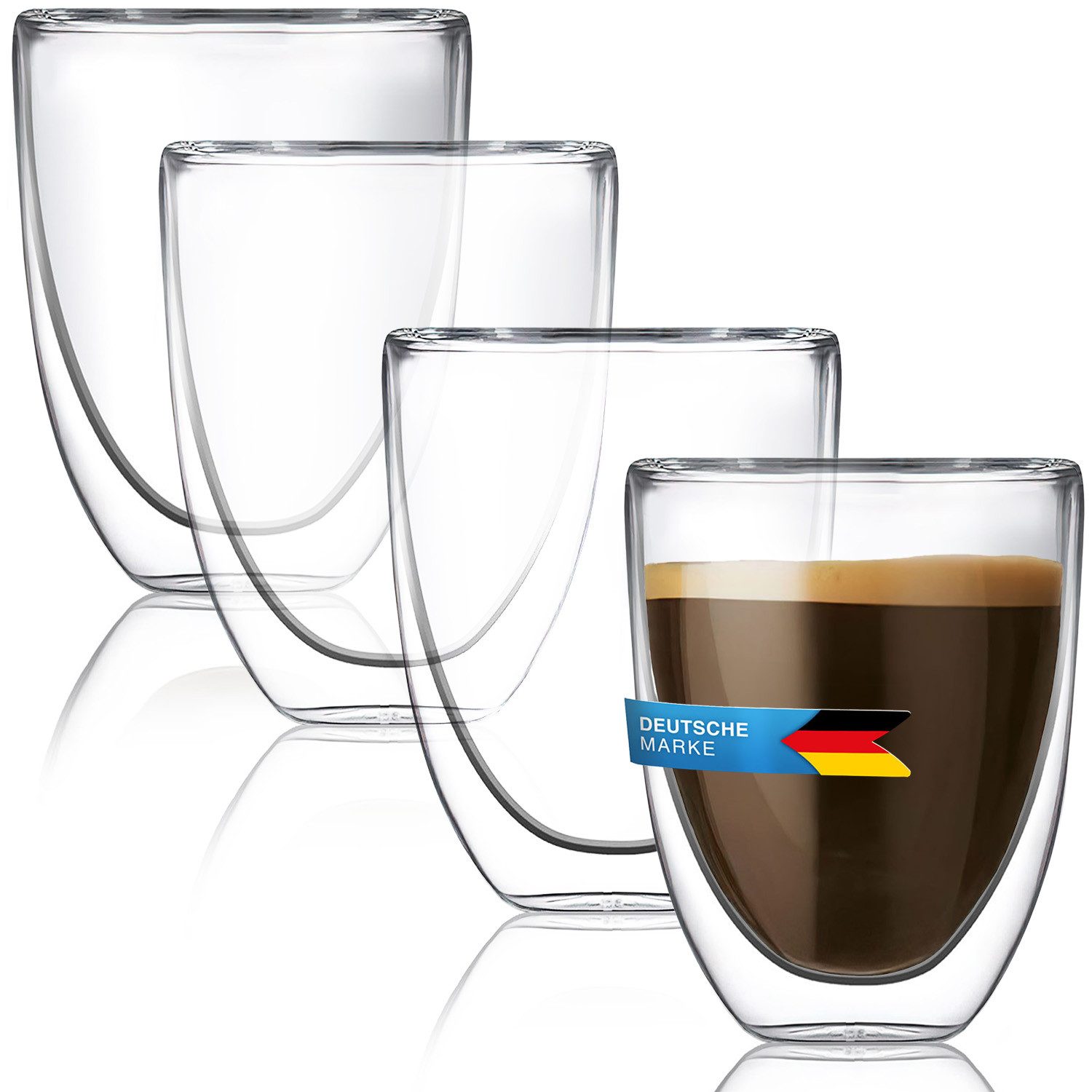 Espressoglas DIMONO Espressoglas Doppelwand 80ml–Thermoeffekt & Schwebeeffekt Glas