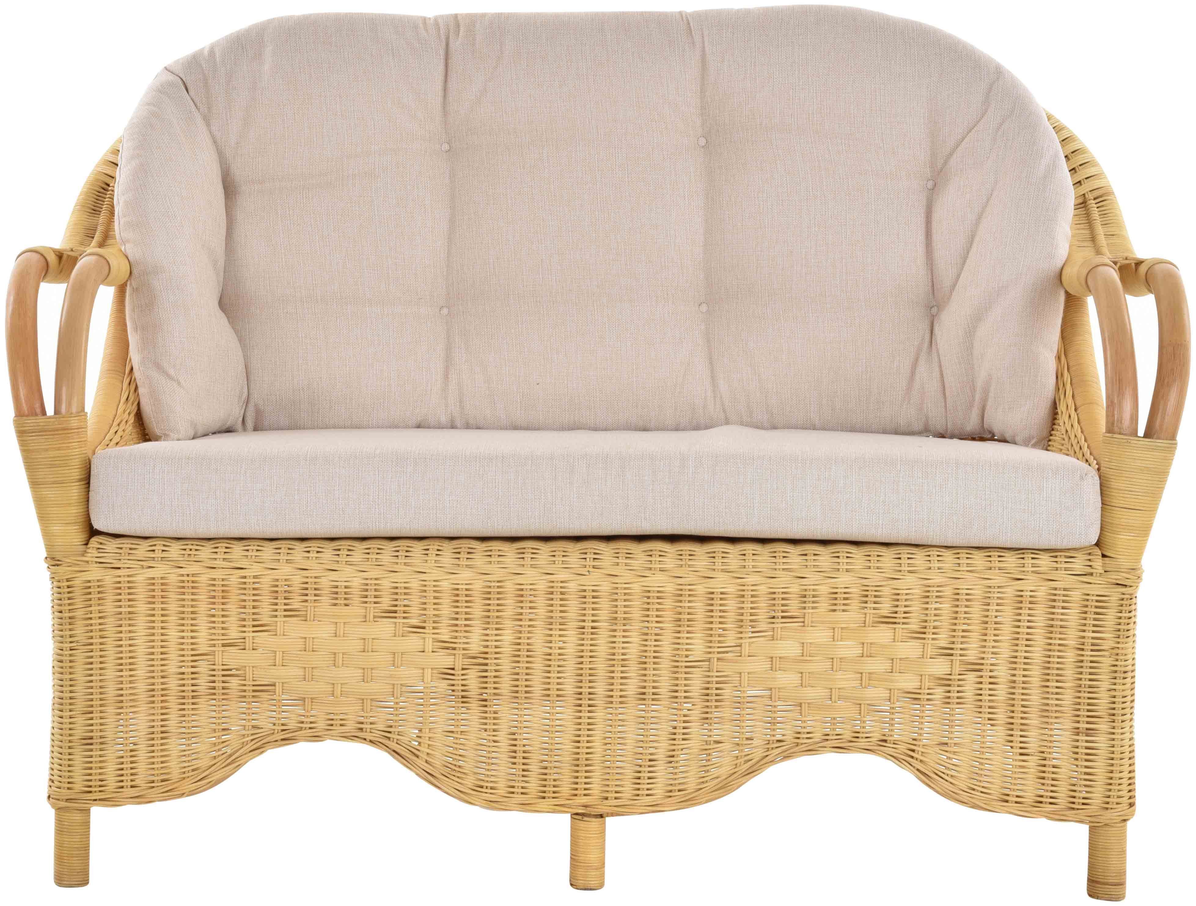 Krines Home Loungesofa Rattansofa 2-Sitzer-Sofa Wintergarten günstig online kaufen