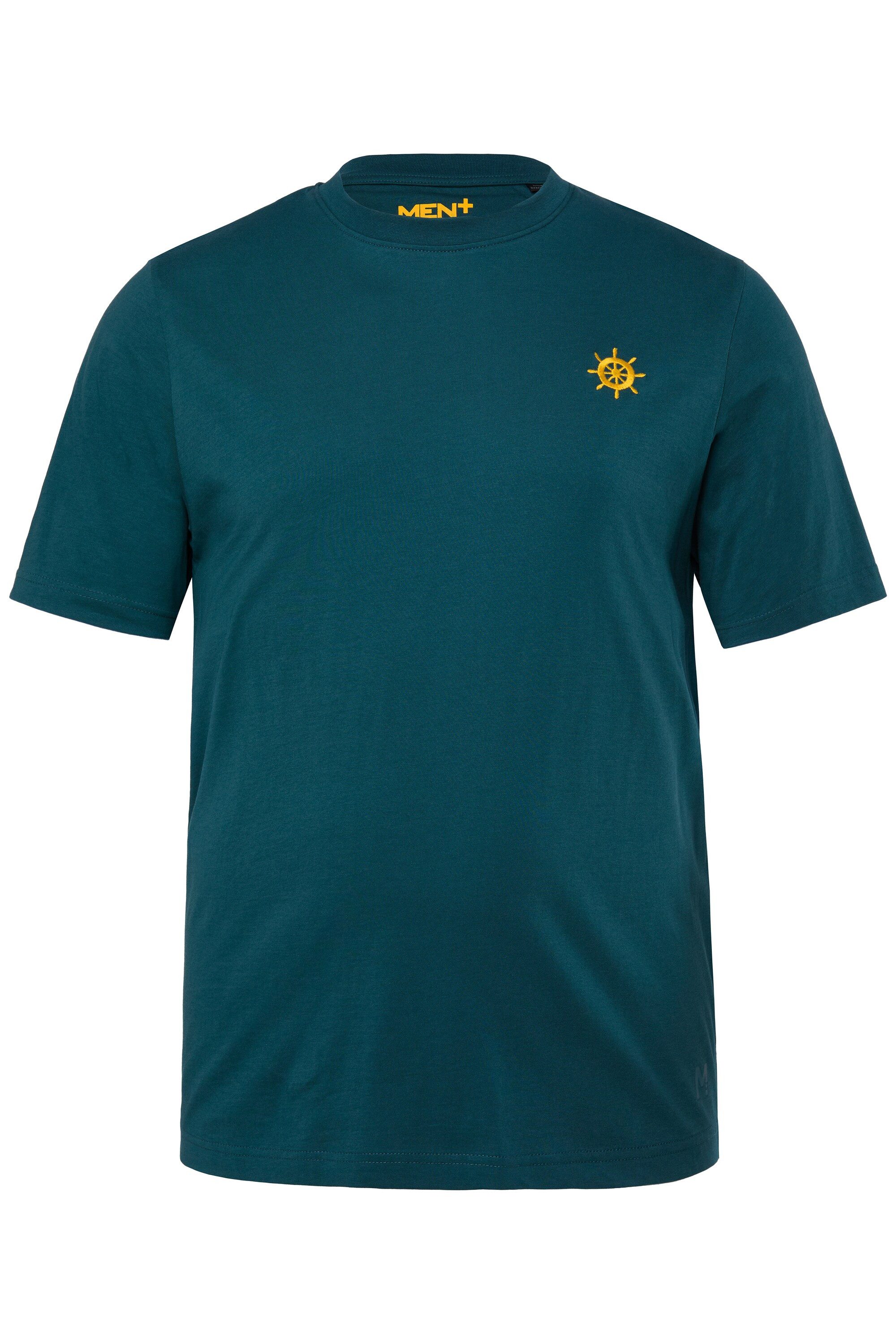 Men Plus T-Shirt T-Shirt Bruststick Halbarm Rundhals