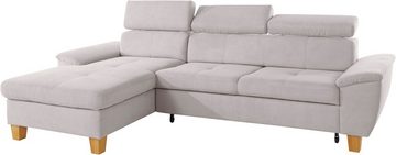 exxpo - sofa fashion Ecksofa Enya, L-Form, Kopfteilverstellung, wahlweise mit Bettfunktion und Bettkasten