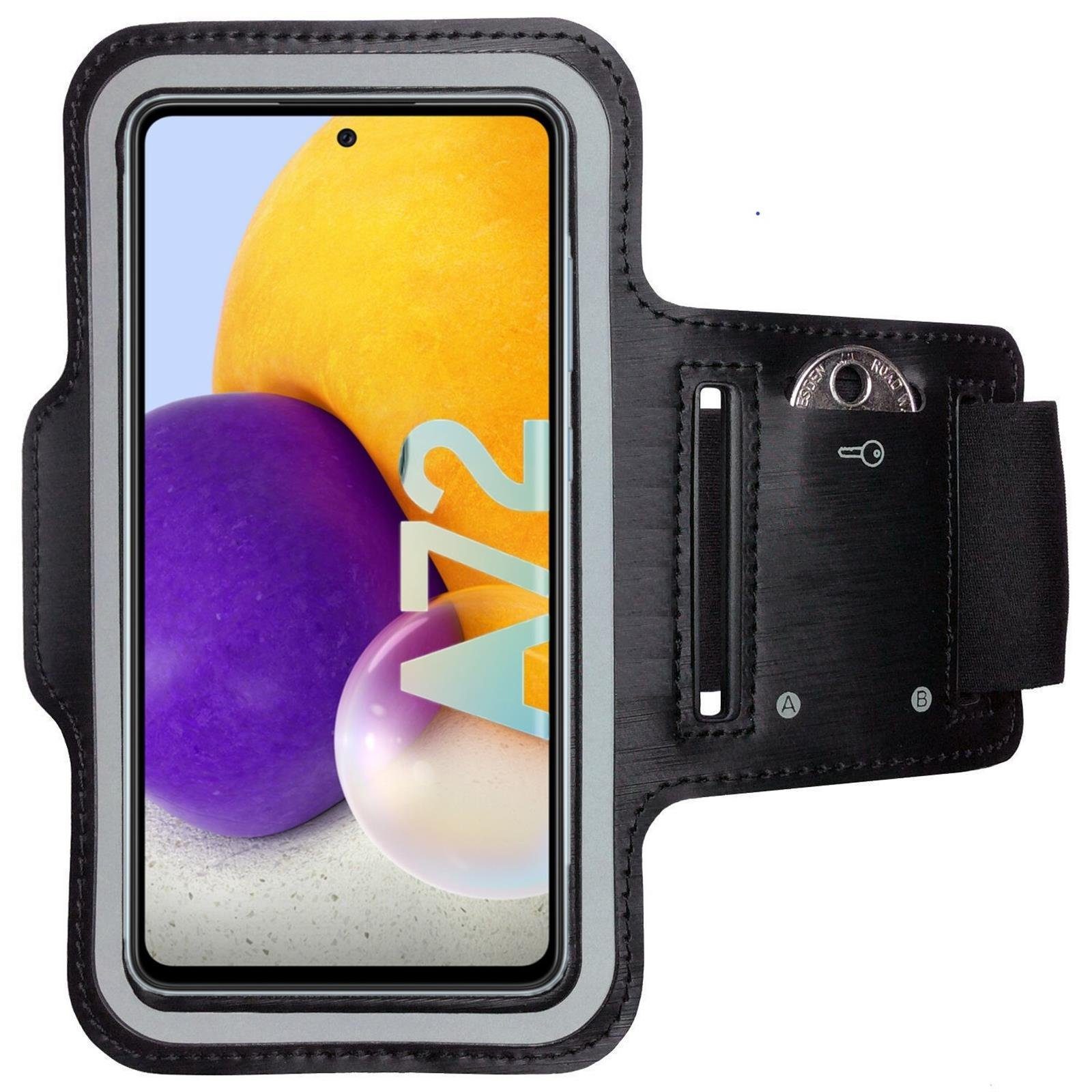 CoverKingz Handyhülle Sportarmband für Samsung Galaxy A72 5G Handy Tasche Fitness Armband, Sport Schutzhülle Schlüsselfach Handyhülle Jogging Schutztasche Etui