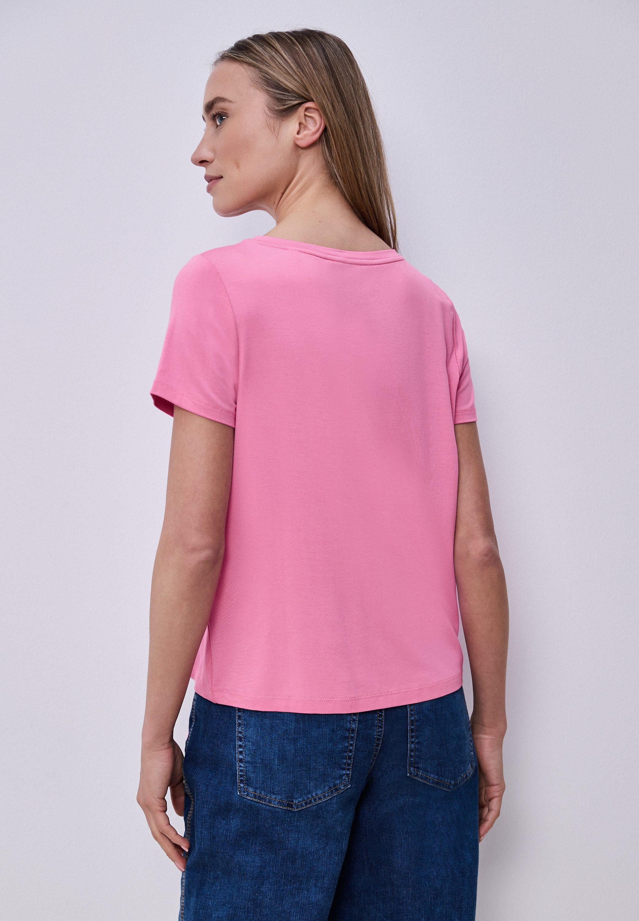 STREET ONE Rundhalsshirt Sommershirt mit Wording-Print