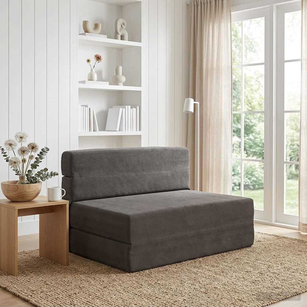 vidaXL Bett Klappsofa Bett Dunkelgrau 70 x 80 x 60 cm Stoff (1-tlg)