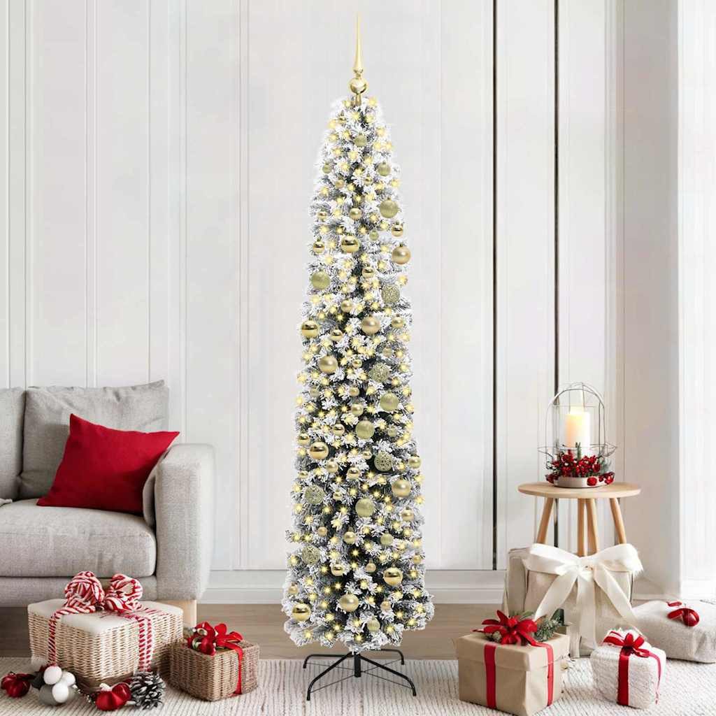 vidaXL Künstlicher Weihnachtsbaum vidaXL Künstlicher Weihnachtsbaum Grün und Weiß 210 cm