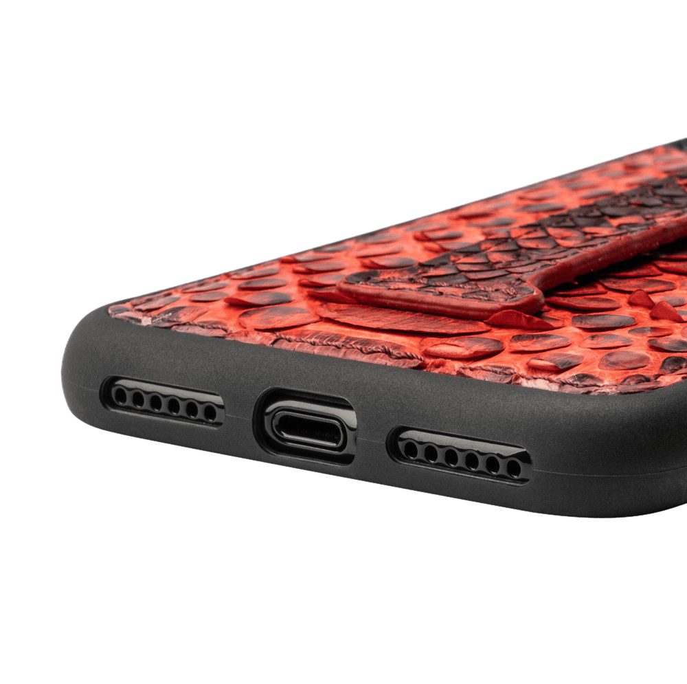 GOLDBLACK Handyhülle GOLDBLACK iPHONE 11 PRO LEDERHÜLLE MIT FINGERSCHLAUFE PYTHON Dunkel
