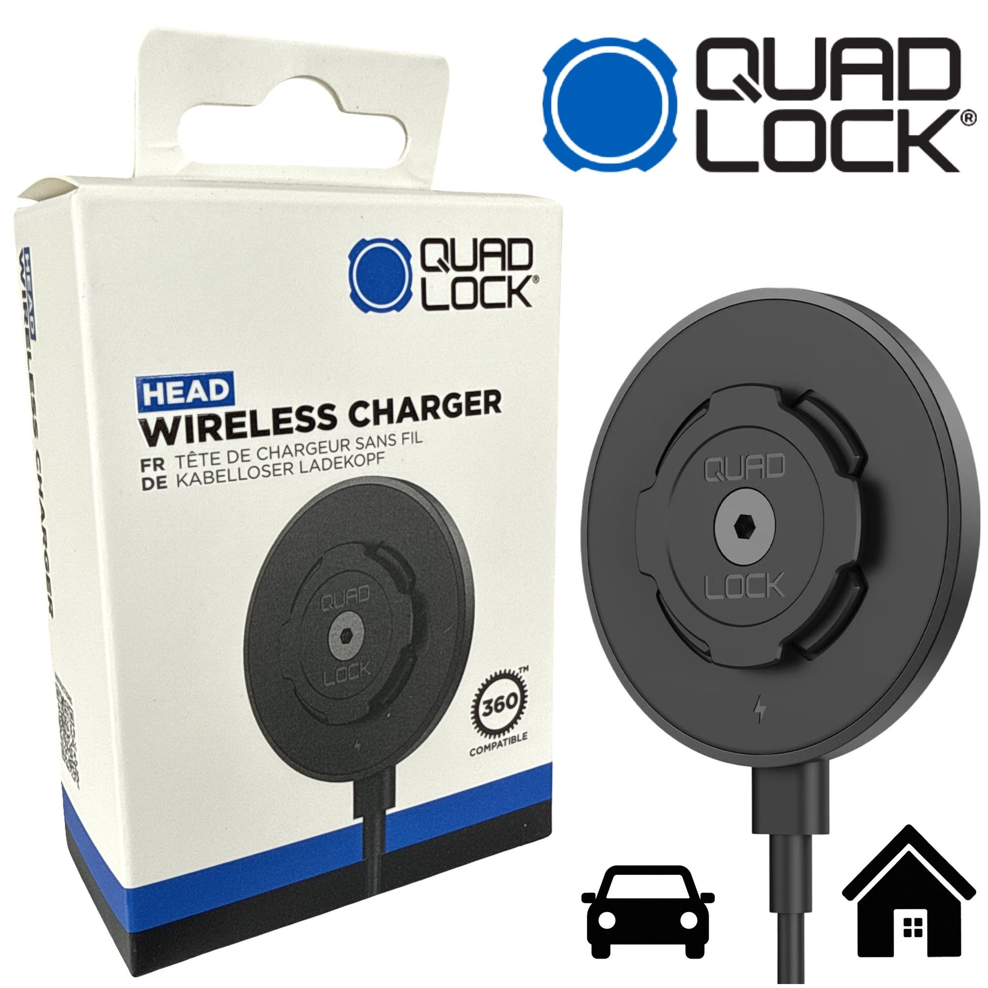 Quad Lock Handyhülle QUAD LOCK Wireless Auto Handy Lade Station Head for Car / Desk - V2