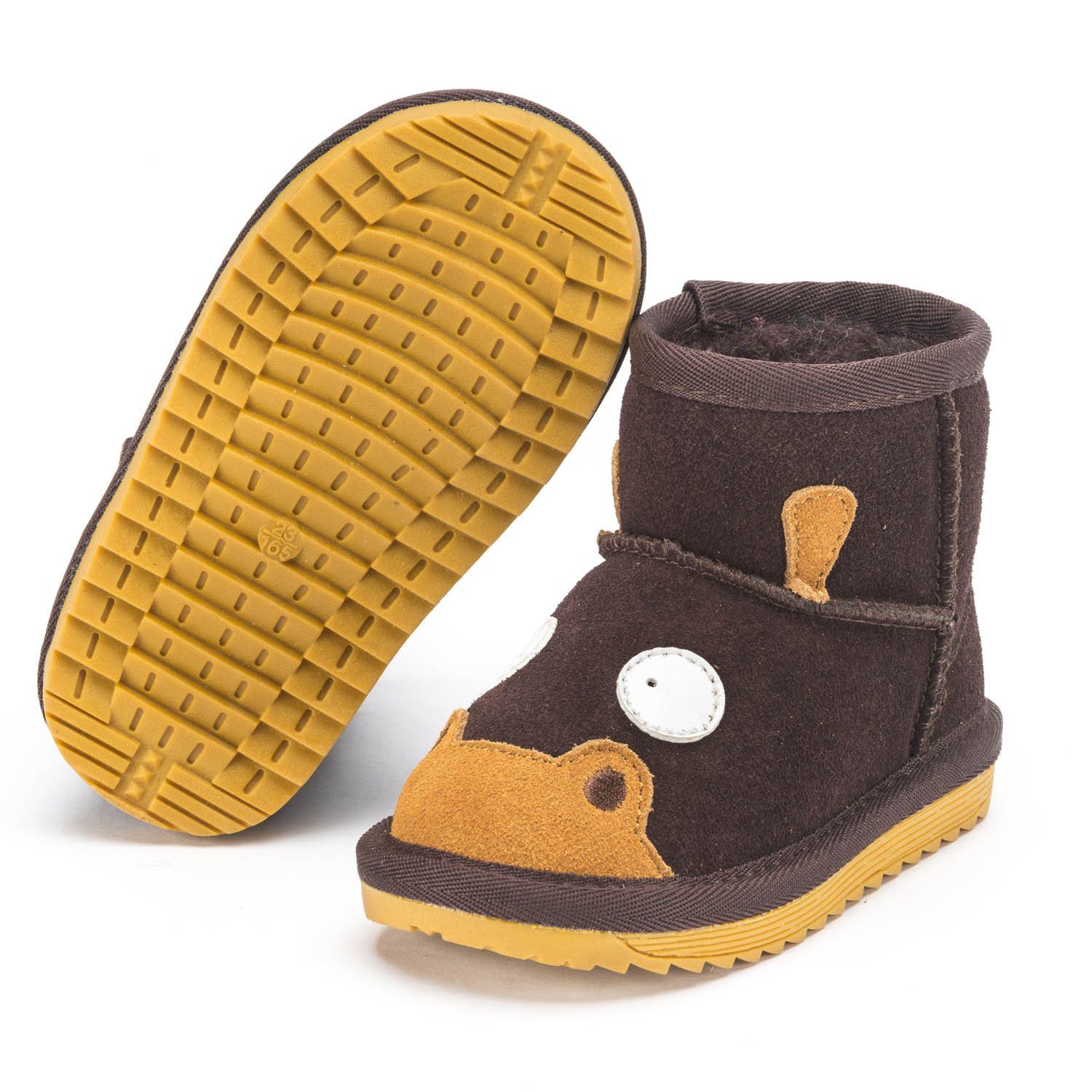 Snugs SNUGS Lammfell Stiefel Kinder - Warm und bequem Winterstiefel Kinder Winterstiefel (Wild-Leder Stiefel, Lammfell Schuhe) Stiefel für Kinder
