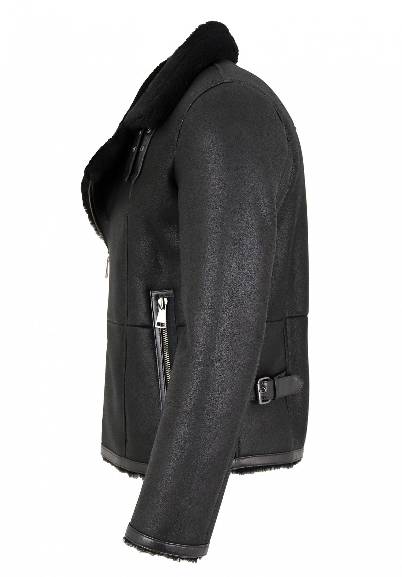 Jilani Lederjacke Aviator #KJ Jilani - Herren Lammfelljacke Lederjacke schw günstig online kaufen