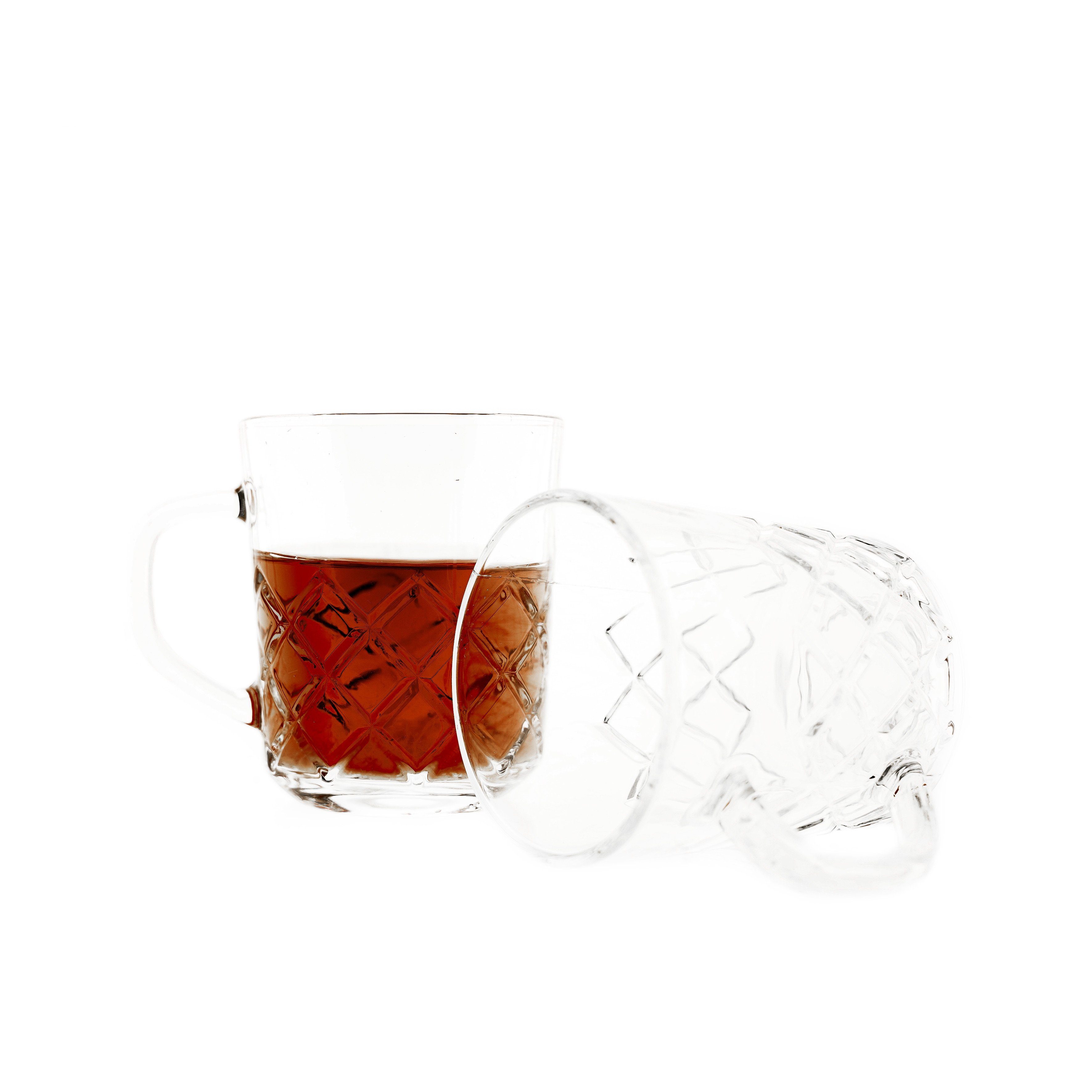 Almina Teeglas Bade 6 Teiliger Gläser-Set für Tee, Kaffee Transparent mit Muster