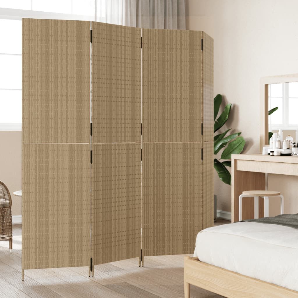 vidaXL Raumteiler Paravent 4-tlg. Beige Poly günstig online kaufen