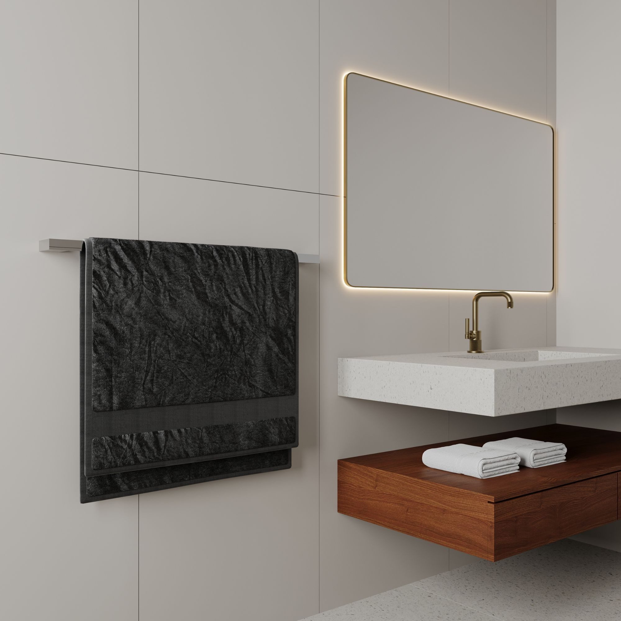 kalb Handtuchhalter Stabiler Badetuchhalter Lenn 80cm Wand Handtuchhalter Alu Massiv