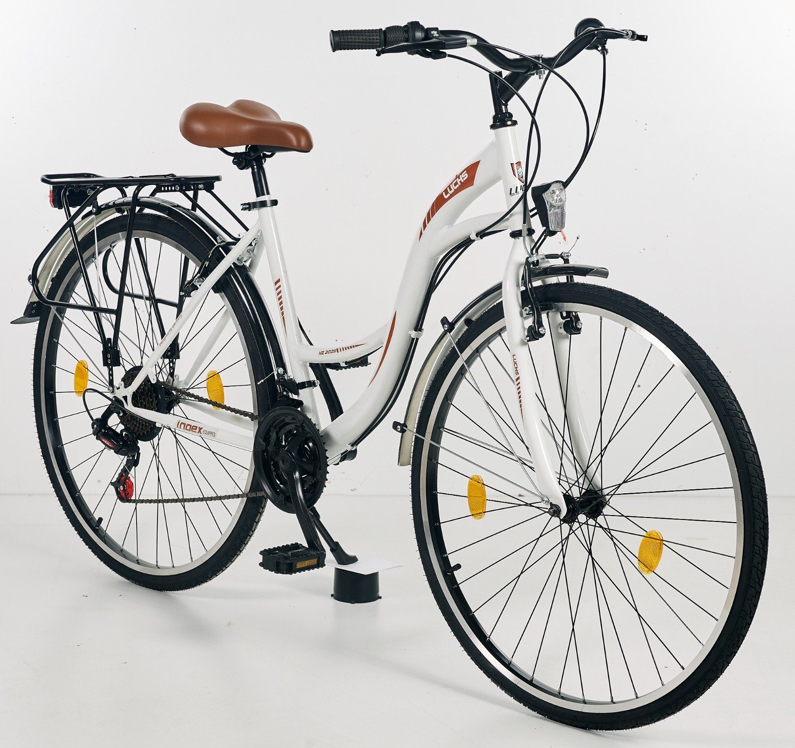 LUCHS Cityrad Fahrrad 28 Zoll - Fahrrad Damen - Hollandfahrrad, 21 Gang Shimano, Damenfahrrad Trekkingrad im Stvzo zugelassen