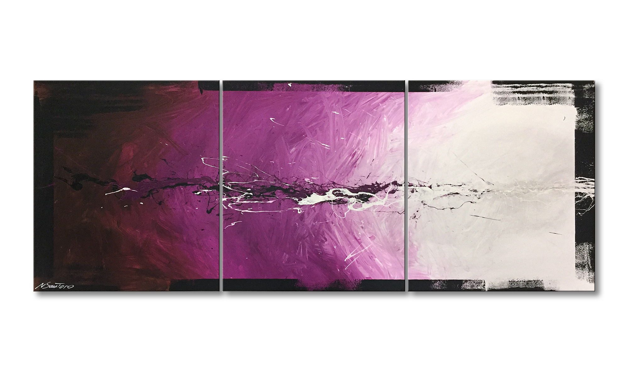 WandbilderXXL Gemälde Purple Phase 180 x 70 cm, Abstraktes Gemälde, handgemaltes Unikat