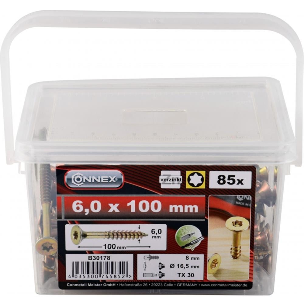Schrauben- und Dübel-Set Universalschrauben 6,0 x 100 mm 85 Stück