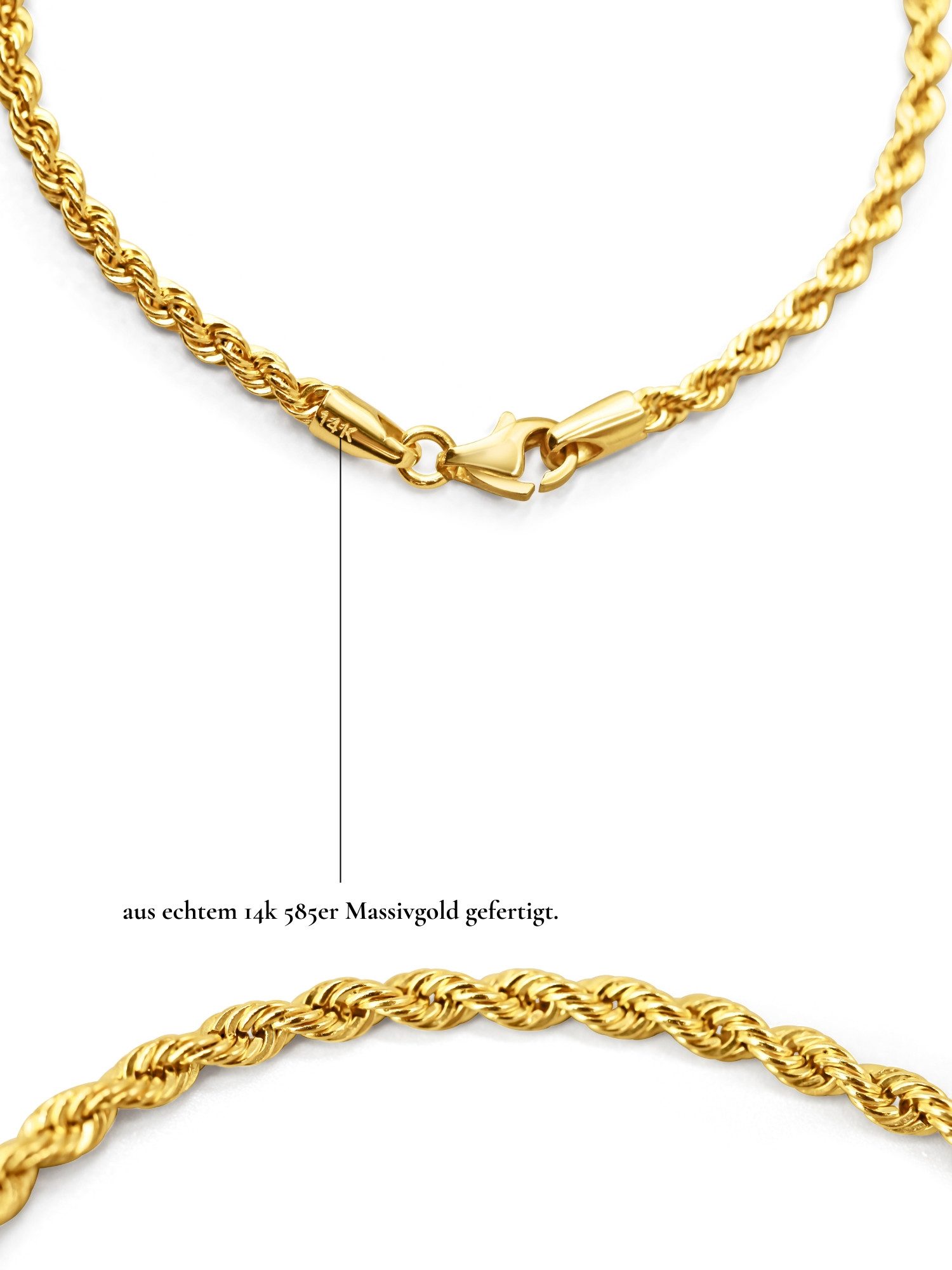 Antares Gold Goldarmband Goldarmband Isabella, 14-karätige, 585 er Gold Schmuck, 18 cm, Schmuckbox, Echtheitszertifikat und versicherte Zustellung