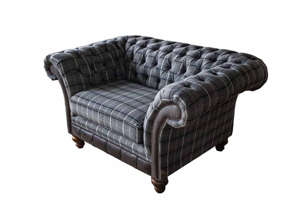 Sitzer JVmoebel Sessel Polster, 1 Couchen Made Chesterfield Europe Sessel Couch Textil Sofa In Stoff