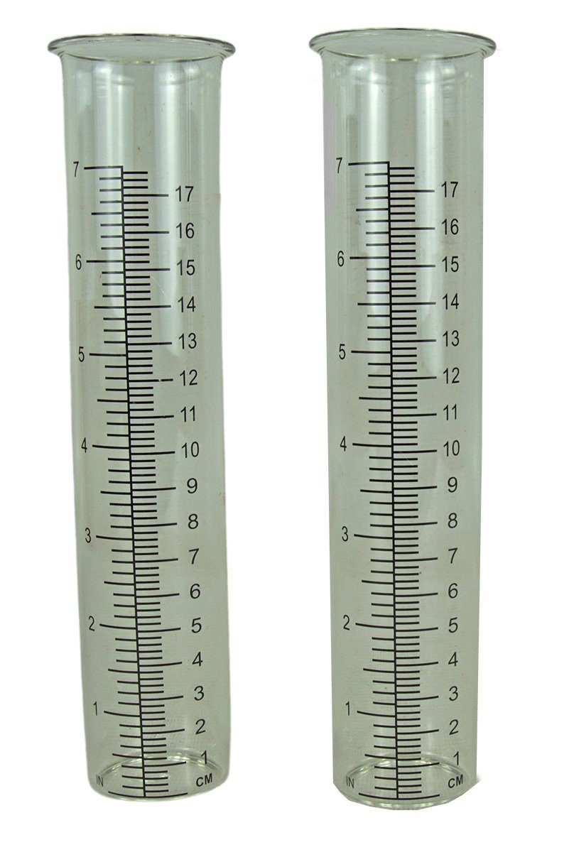Regenmesser Ersatzglas für Regenmesser Glaszylinder Set 2-teilig