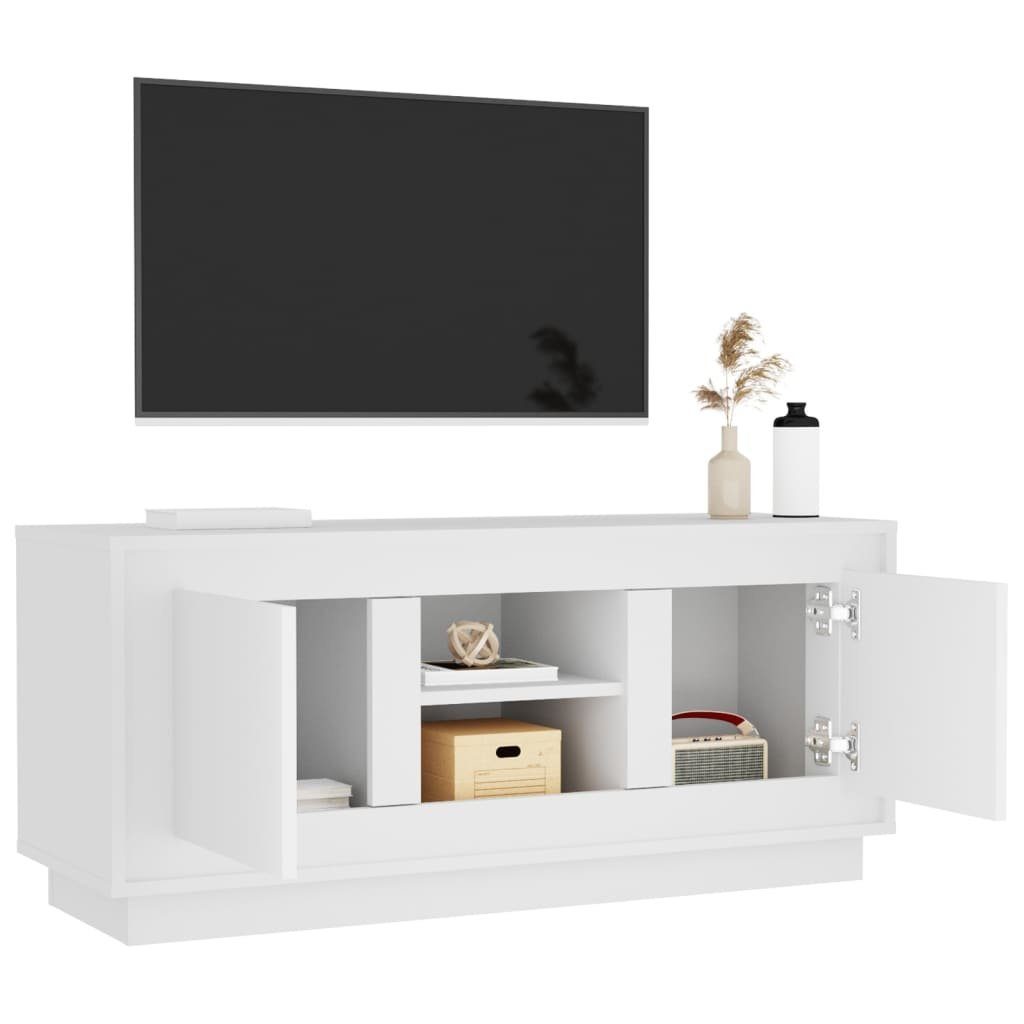 Weiß cm Holzwerkstoff TV-Schrank furnicato 102x35x45