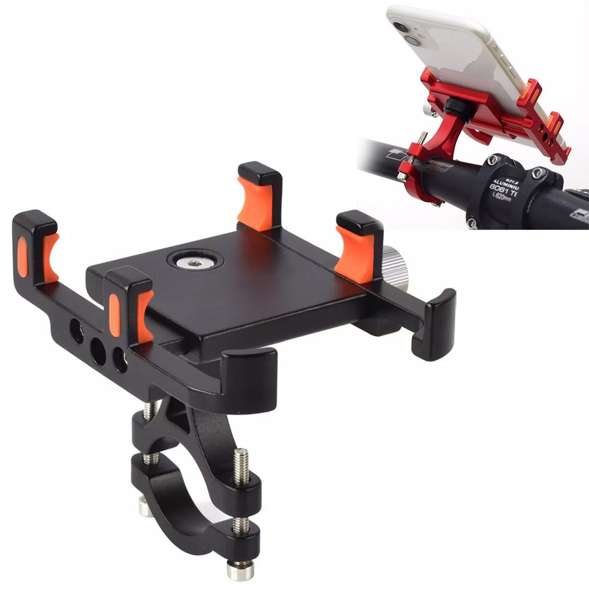 Smartphone-Halterung Motorrad Smartphonehalter PH2 für Lenker Handyhalter Aluminium Halter