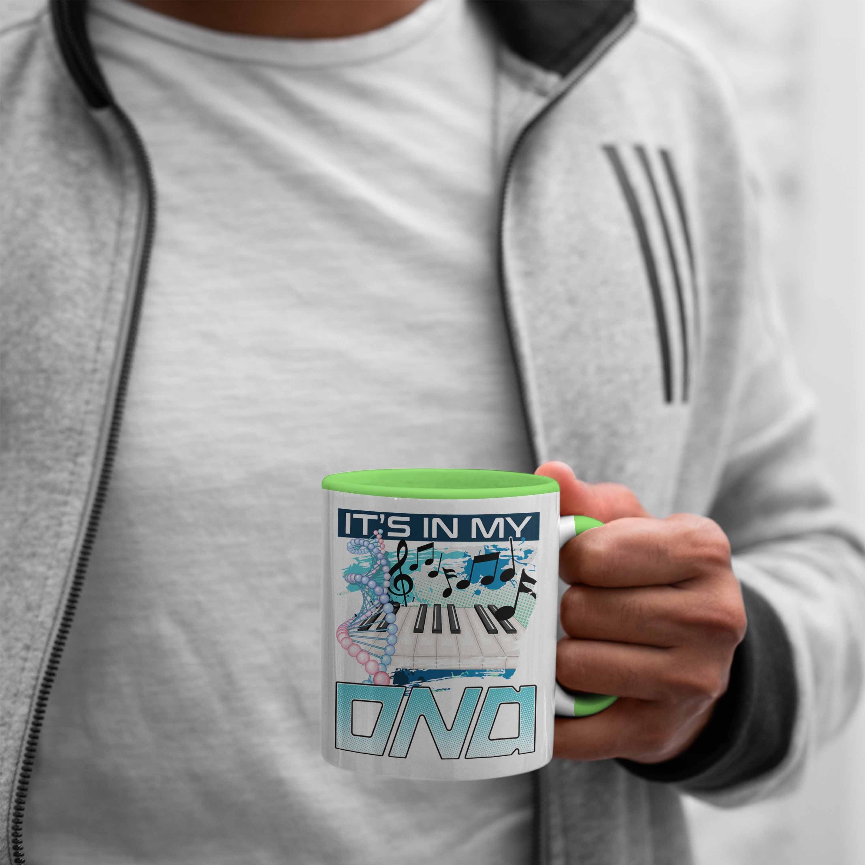 Trendation I Geschenk Spielerin Klavierspieler Tasse Geschenkidee Pianist Grün Klavier Tasse