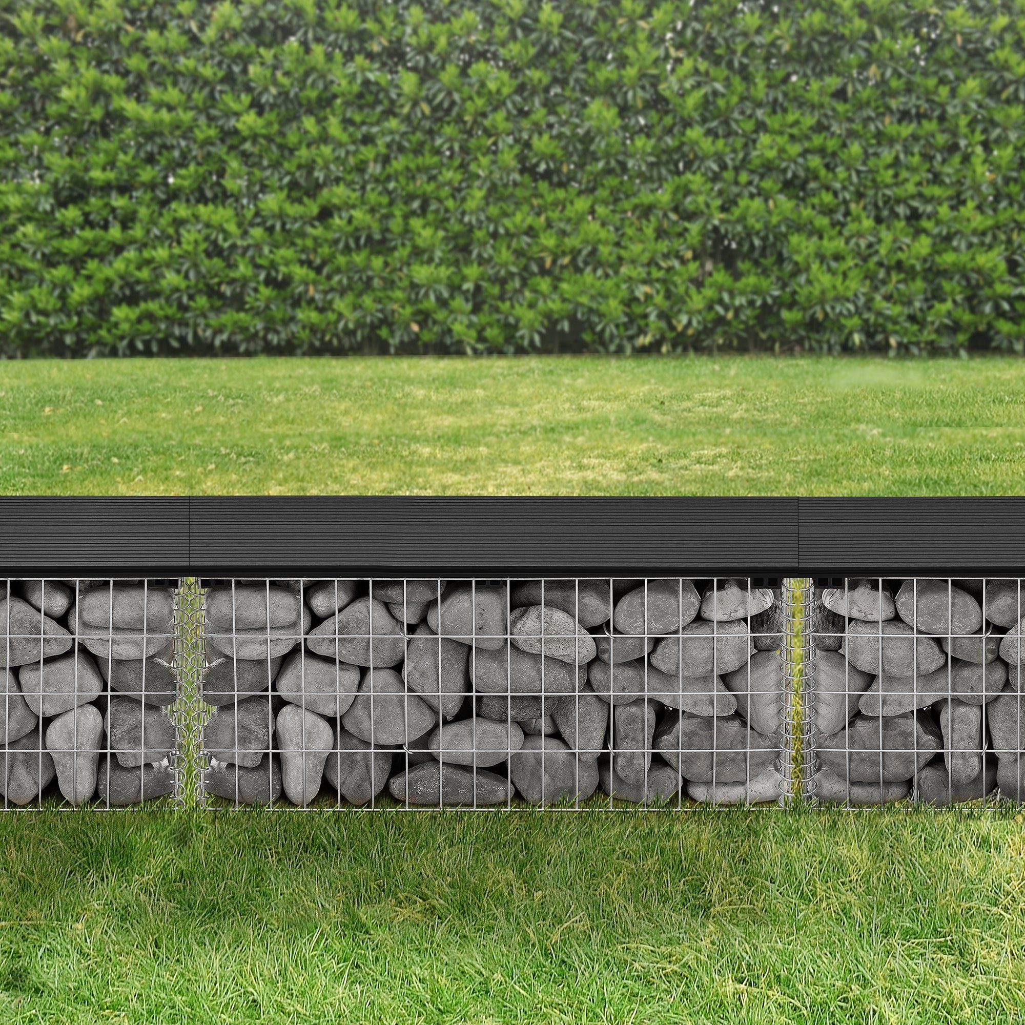 pro.tec Gartenbank, »Friesland« WPC Gabionenbank 100 x 45 x 30 cm Schwarz