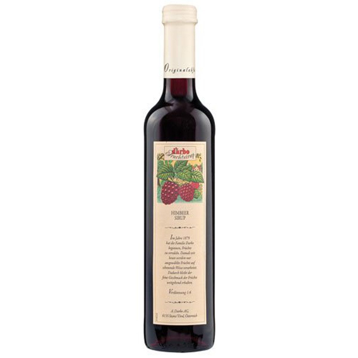 darbo Getränke-Sirup, Darbo Fruchtsirup Himbeer Geschmack mit hohem Fruchanteil 500ml