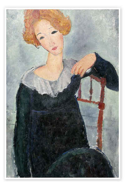 Posterlounge Poster Amedeo Modigliani, Frau mit roten Haaren, Wohnzimmer Malerei