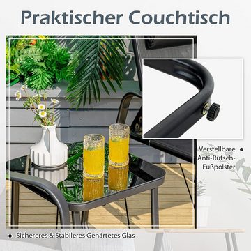 KOMFOTTEU Klappstuhl 3-Teiliges Bistro-Set (Set), aus Hartglas mit Verstellbarer Klappbarer Rückenlehne