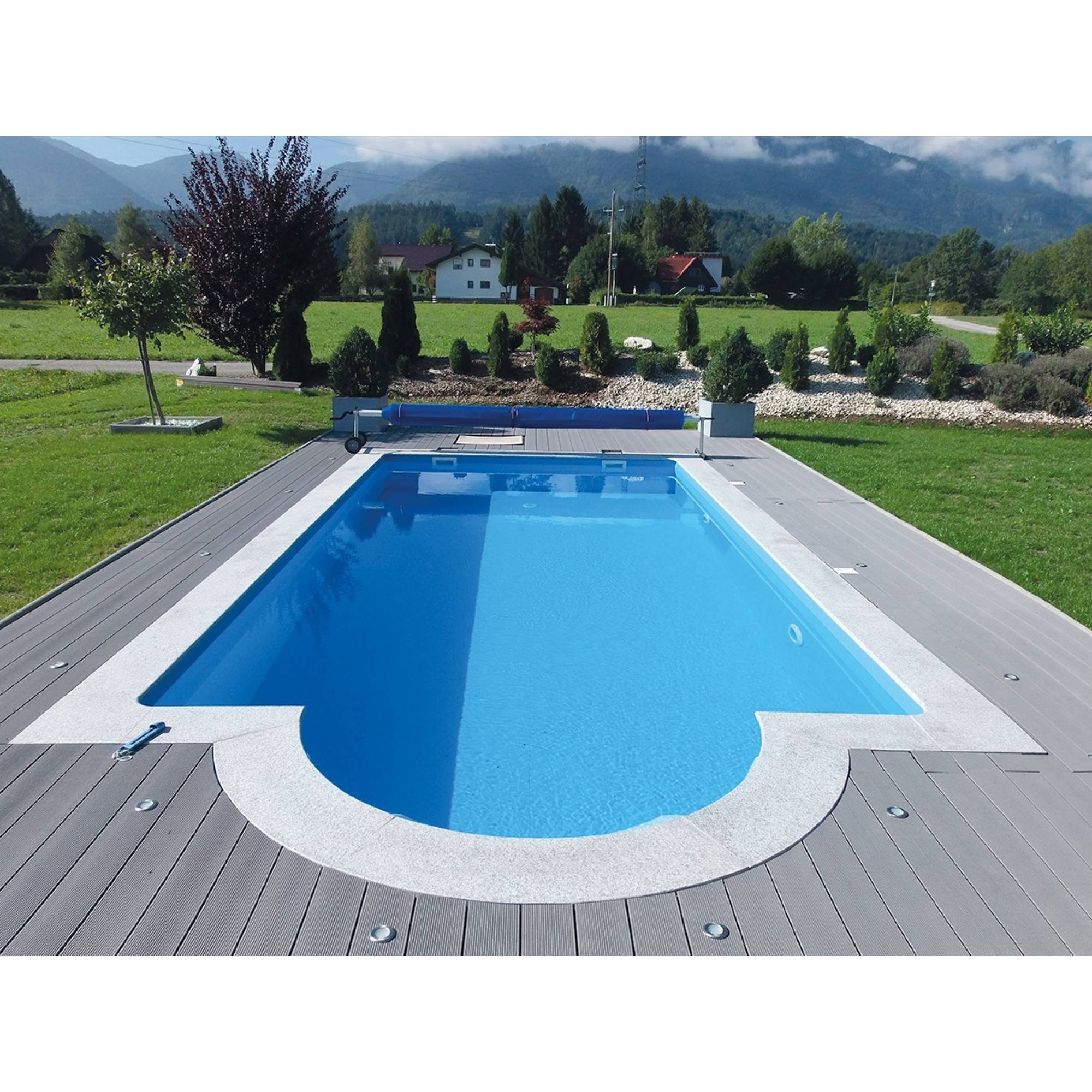 Rechteckpool KWAD Styropor Pool de Luxe mit Römertreppe