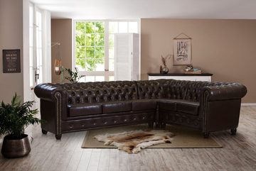 Home affaire Chesterfield-Sofa Rysum L-Form, Chesterfield-Optik, langer Schenkel links oder rechts