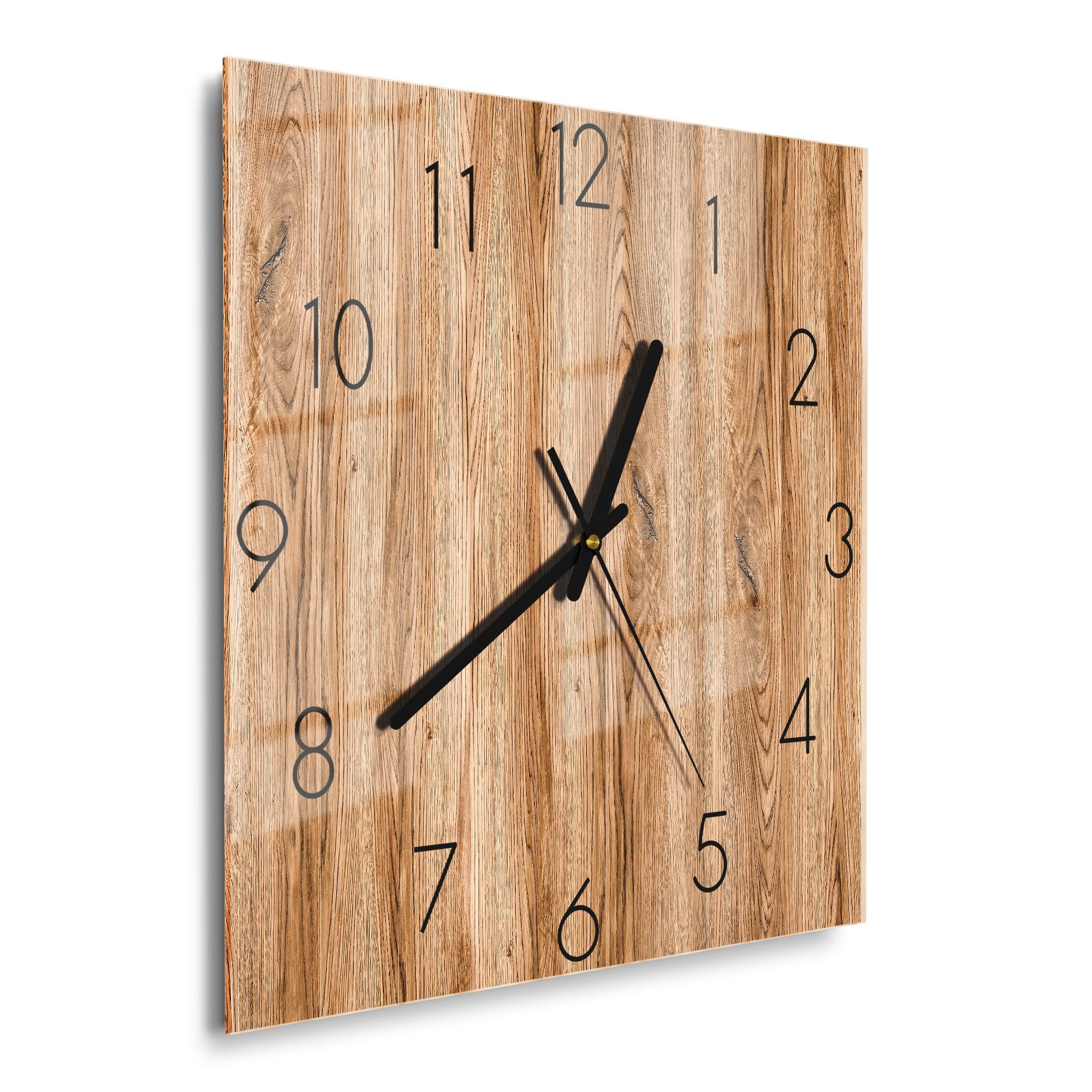 DEQORI Wanduhr 'Natürliche Holztexturen' (Glas Glasuhr modern Wand Uhr Desi günstig online kaufen