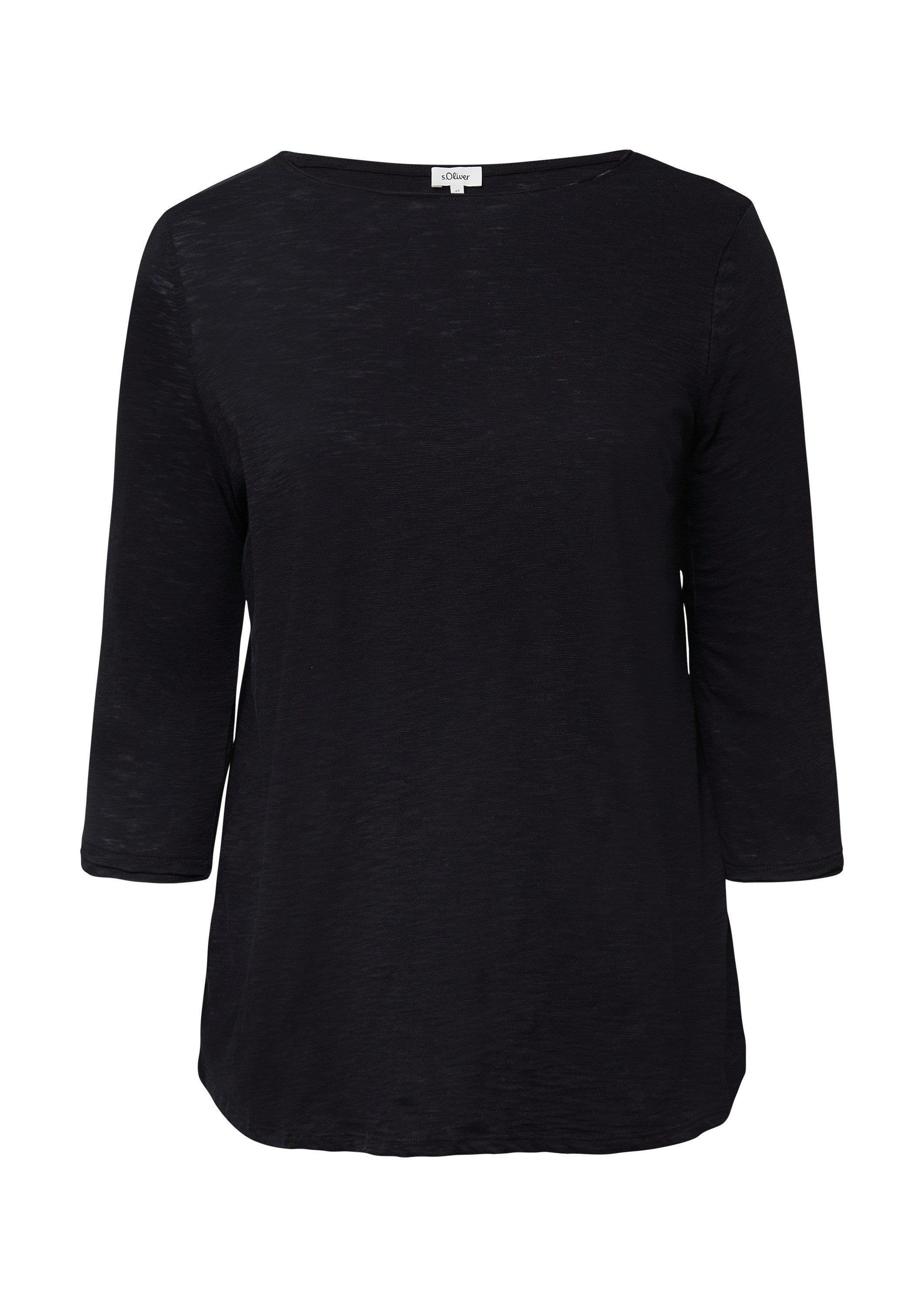 s.Oliver 3/4-Arm-Shirt T-Shirt Shirt mit Flammgarnstruktur und 3/4-Ärmeln günstig online kaufen
