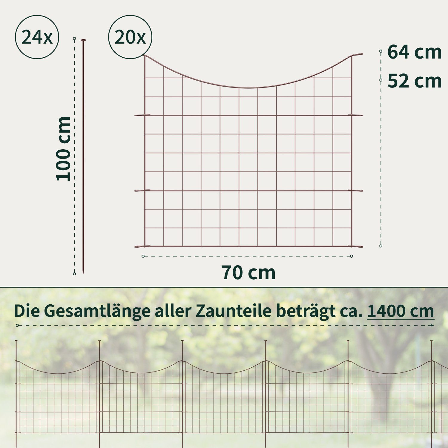 VERDOBA Zaun Teichzaun Gartenzaun Hundezaun - günstig online kaufen