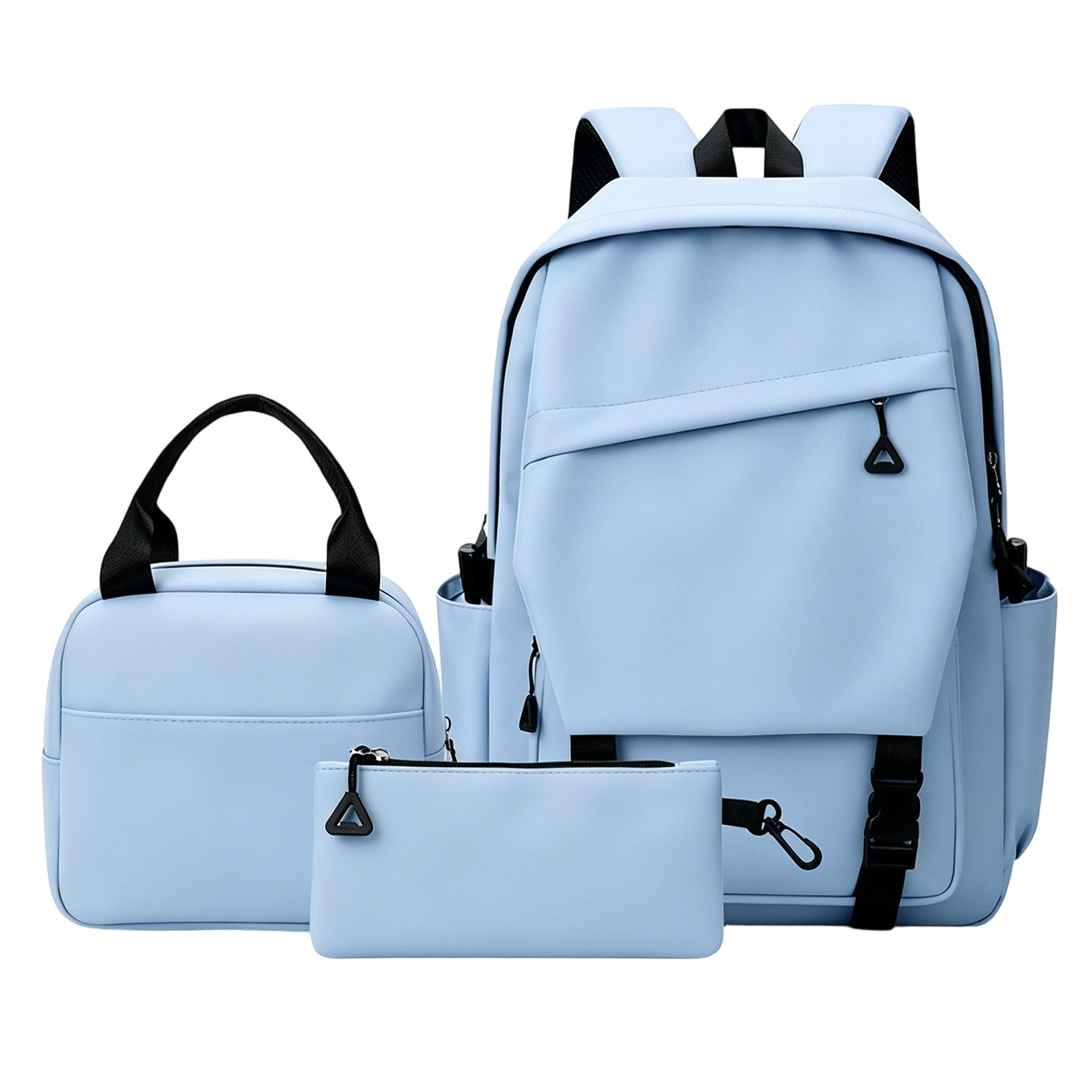 Mutig Schulrucksack Schulrucksack Jungen Mädchen Teenager 3-teiliges Set (Leichte Schultasche Casual Daypack, College Laptop-Rucksack, 3-tlg., für Männer Frauen, für Sports High School Backpack), mit Lunch Bag und Federmäppchen