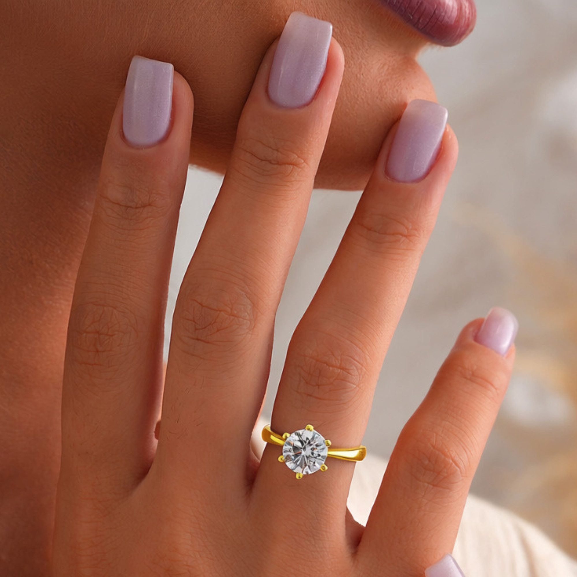 Nicole Manson Diamantring Labordiamanten 1ct - 3ct 585 Weißgold oder Gelbgold, Solitärring