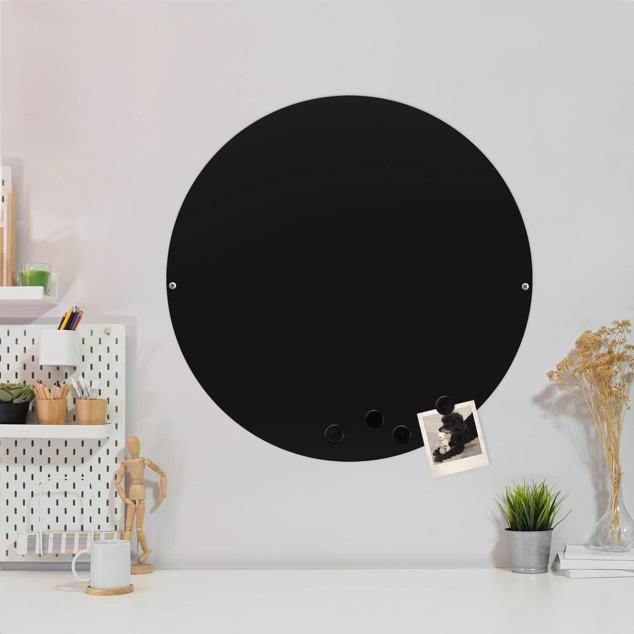 banjado Wandtafel Stahl Rund, (inkl. 4 günstig online kaufen
