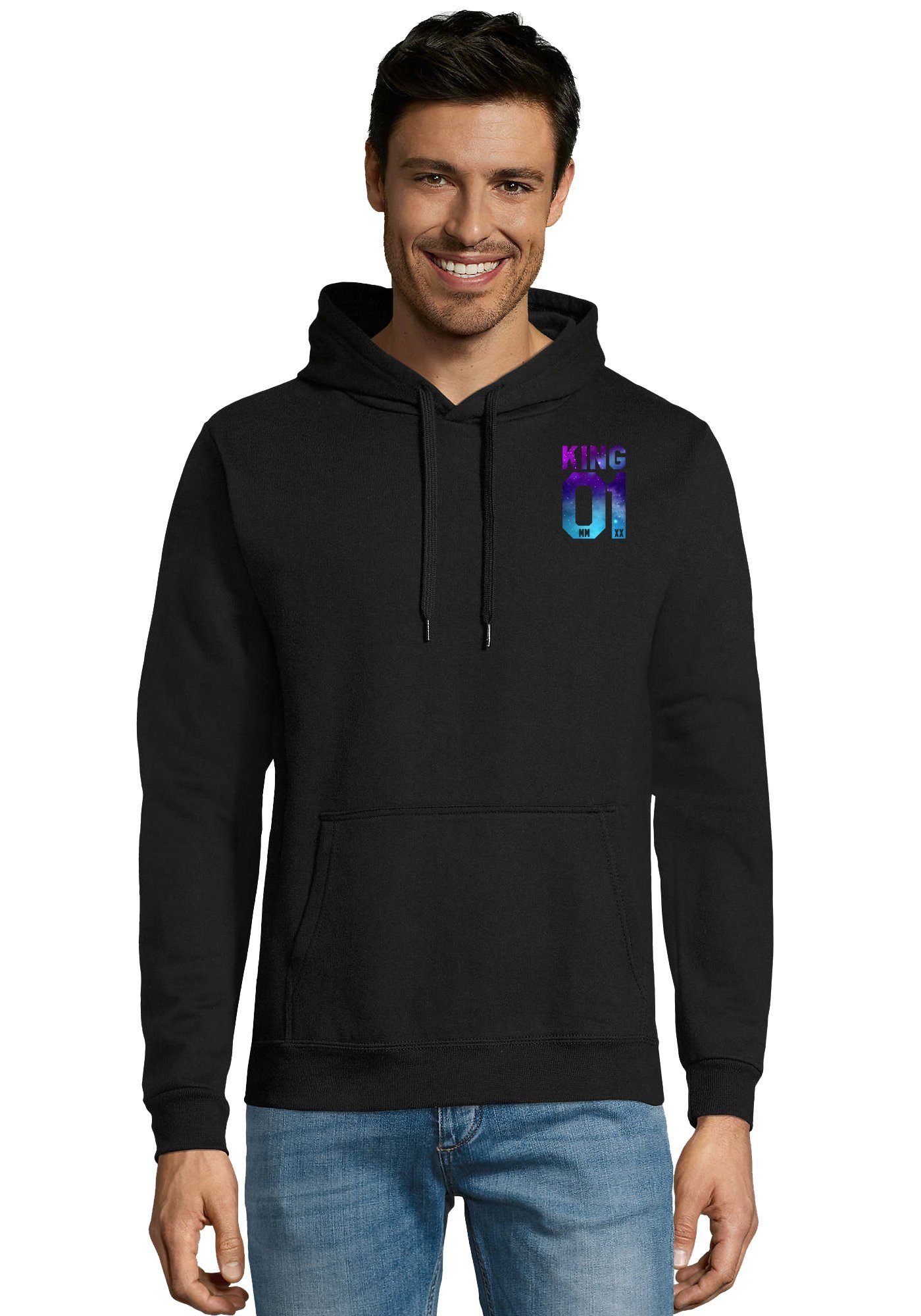Blondie & Brownie Hoodie Unisex Paar Pärchen Pullover King Queen Valentin Bff Friends Mit Kapuze, Kängurutaschen
