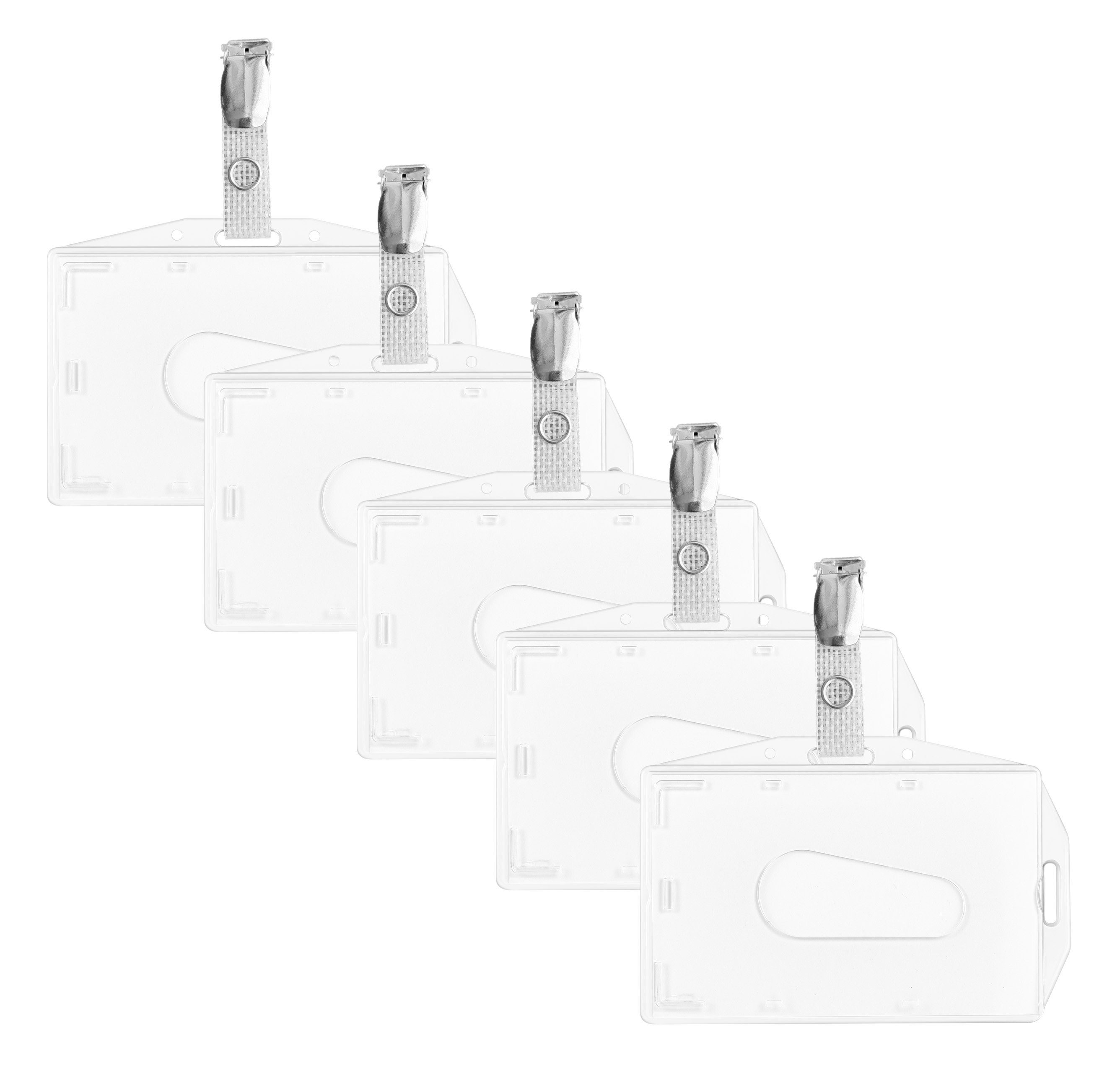 WEBBOMB Schlüsselanhänger 5x Ausweishalter Kartenhalter horizontal u vertikal Dual Use + 5x Clip