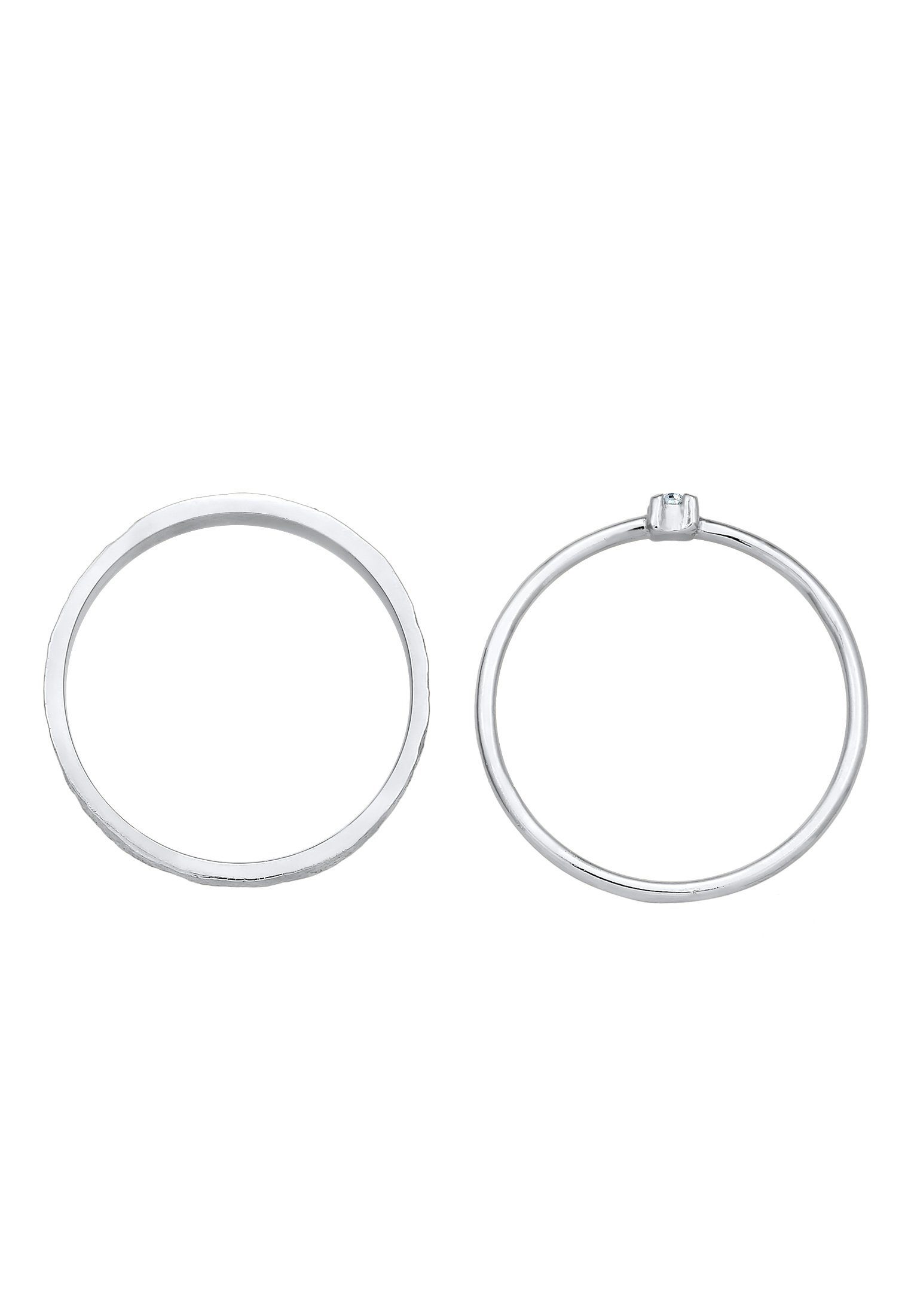 Elli Solitärring Set Solitär mit Kristallen von Swarovski® 925 Silber