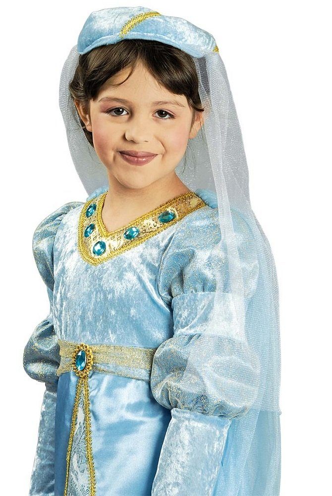 Das Kostümland Burgfräulein-Kostüm Bianca Kostüm für Mädchen - Hellblau, Prinzessin Kinder