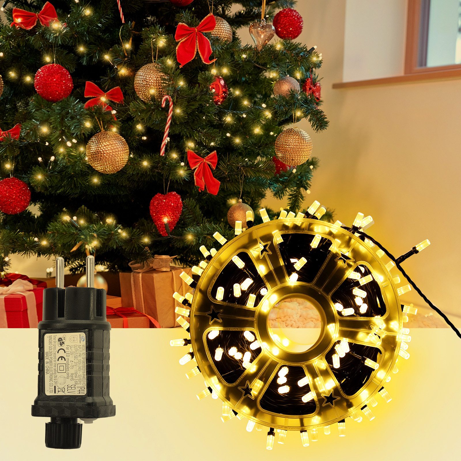 Salcar LED-Lichterkette LED Lichterkette Weihnachtsbaum Christbaumbeleuchtu günstig online kaufen